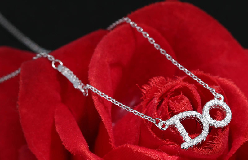 Fashion Silver Color Diamond Decorated Necklace,Pendants