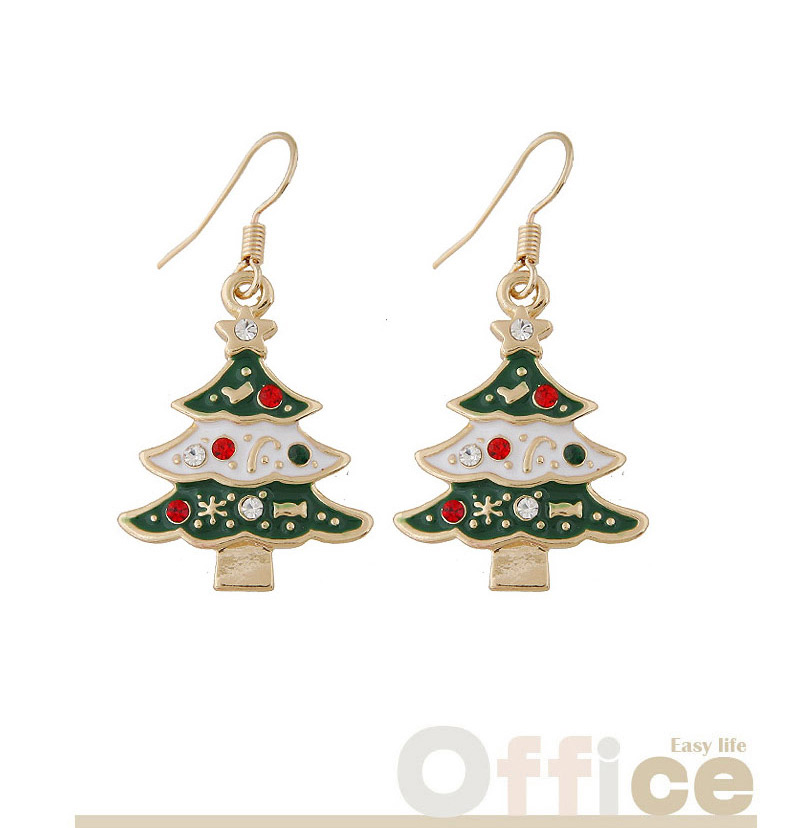Fashion Red Christmas Tree Shape Decorated Earrings  Alloy,Drop Earrings