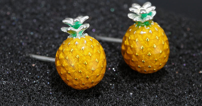 Fashion Yellow Pineapple Shape Decorated Simple Earrings,Stud Earrings