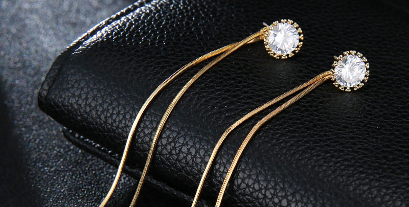Fashion Gold Color Pearls Decorated Long Tassel Earrings,Drop Earrings