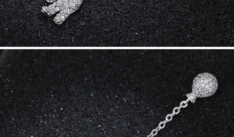 Fashion Silver Color Bear Pendant Decorated Asymmetric Earrings,Drop Earrings