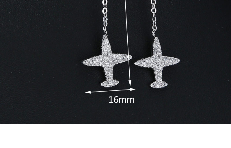 Fashion Silver Color Aircraft Pendant Decorated Pure Color Earrings,Drop Earrings