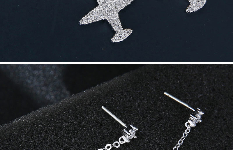 Fashion Silver Color Aircraft Pendant Decorated Pure Color Earrings,Drop Earrings