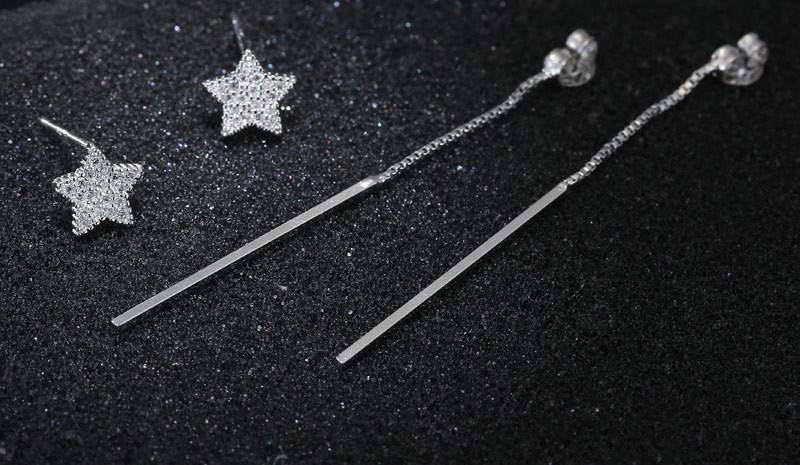 Fashion Silver Color Star Shape Decorated Pure Color Earrings,Stud Earrings