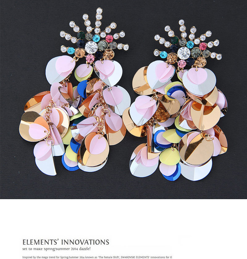 Fashion White Sequins&diamond Decorated Earrrings,Drop Earrings