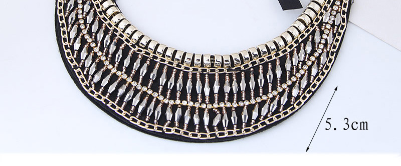 Trendy White Diamond Decorated Collar Necklace,Chokers