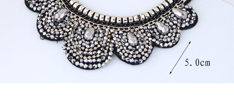 Trendy White Water Drop Shape Diamond Decorated Collar Necklace,Bib Necklaces