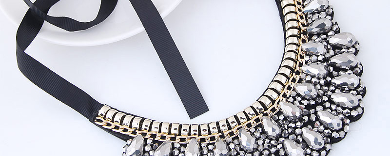 Trendy White Pure Color Decorated Collar Necklace,Bib Necklaces