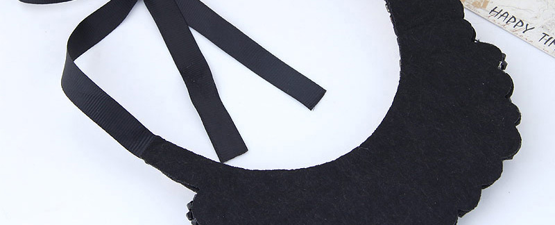 Trendy Black Pure Color Decorated Collar Necklace,Bib Necklaces