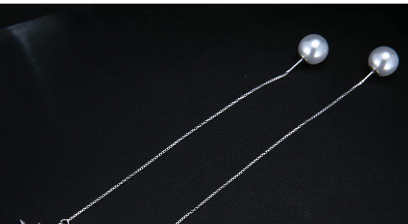 Sweet Silver Color Snowflake&pearls Decorated Long Earrings,Drop Earrings