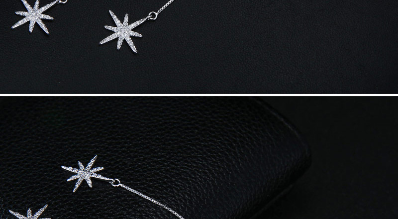 Sweet Silver Color Snowflake&pearls Decorated Long Earrings,Drop Earrings