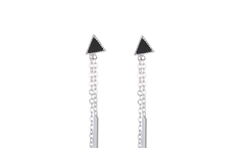 Sweet Silver Color Vertical Shape Decorated Purecolor Earrings,Drop Earrings