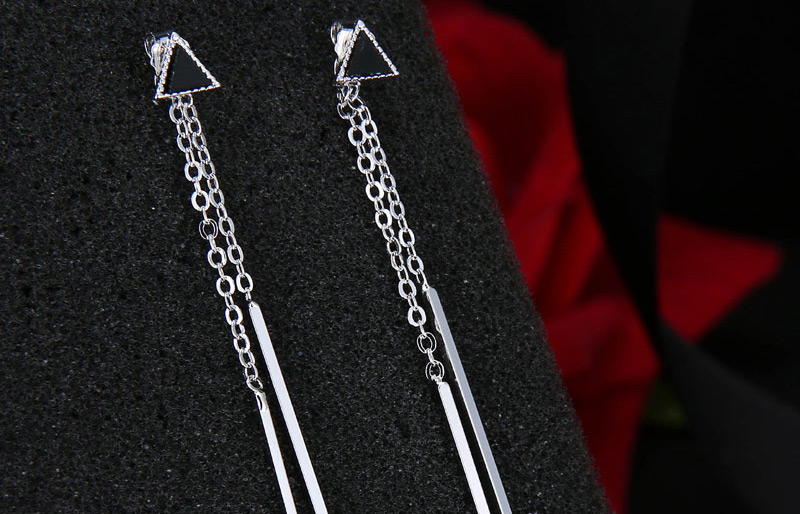 Sweet Silver Color Vertical Shape Decorated Purecolor Earrings,Drop Earrings