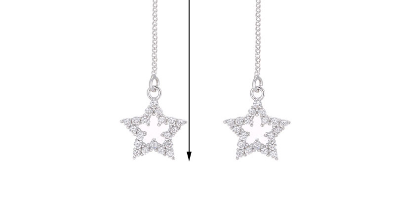 Sweet Silver Color Stars Shape Decorated Pure Color Earrings,Drop Earrings