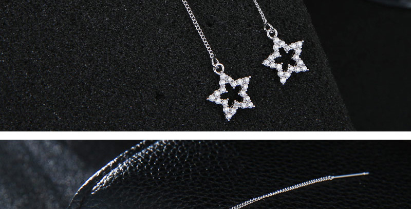 Sweet Silver Color Stars Shape Decorated Pure Color Earrings,Drop Earrings