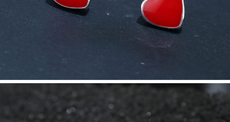 Sweet Red Heart Shape Decorated Simple Earrings,Stud Earrings