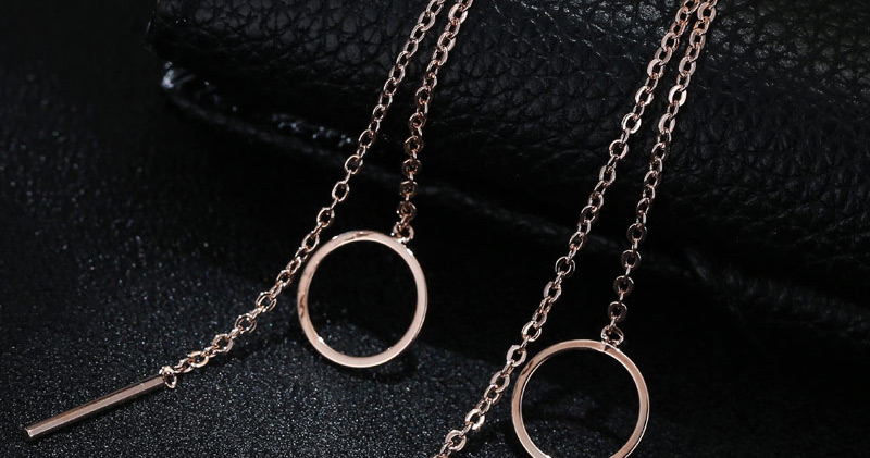 Sweet Gold Color Circular Ring Decorated Long Earrings,Drop Earrings