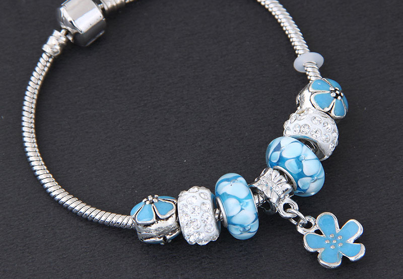 Elegant Blue Flowers Decorated Simple Bracelet,Fashion Bracelets