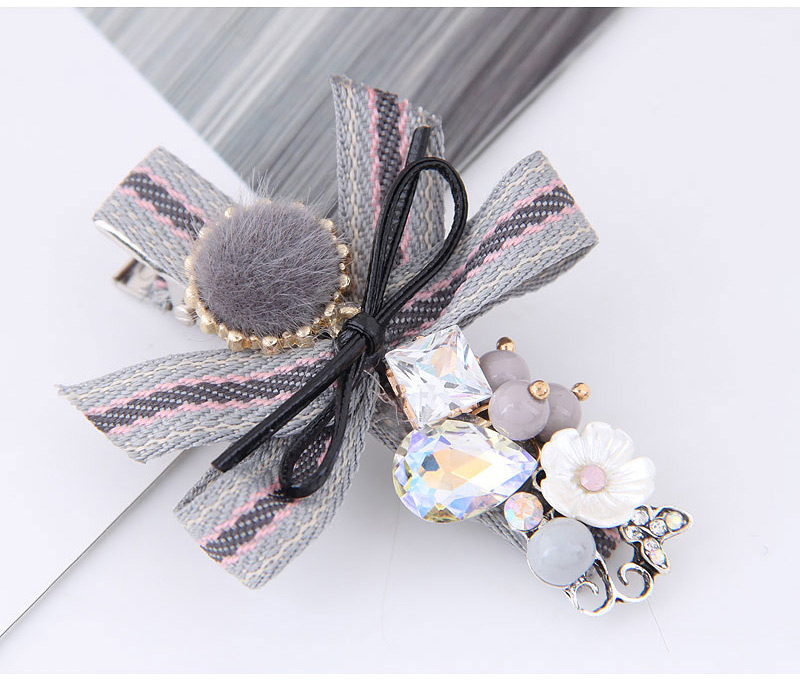 Lovely Black+green Bowknot&flower Decorated Hairpin,Hairpins