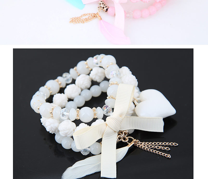 Lovely Pink Beads&bowknot Decorated Multi-layer Bracelet,Fashion Bracelets
