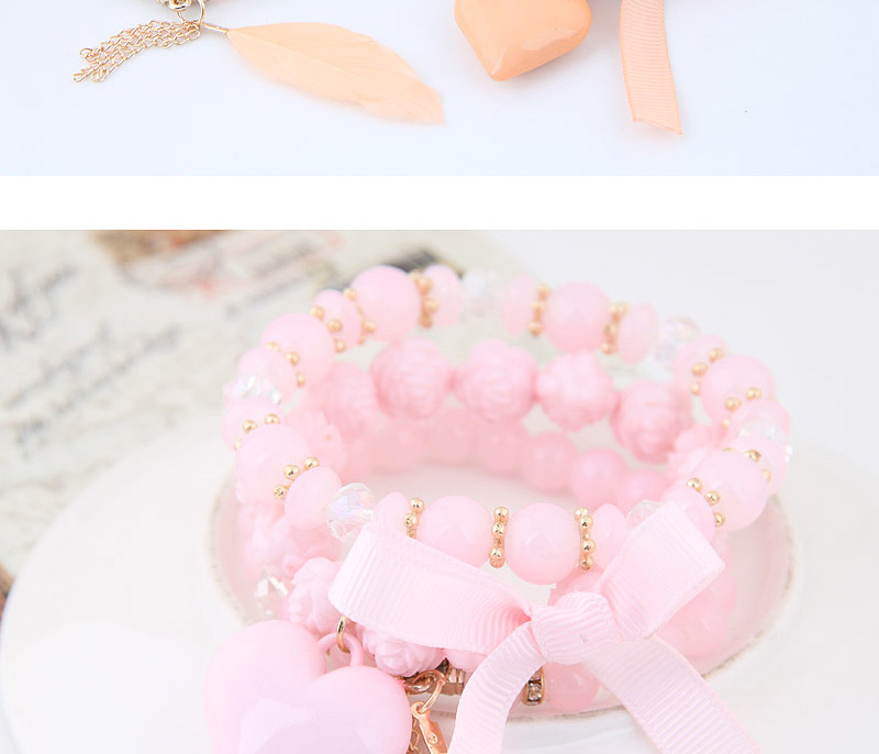 Lovely Pink Beads&bowknot Decorated Multi-layer Bracelet,Fashion Bracelets
