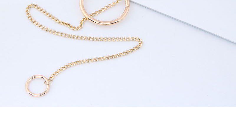 Fashion Gold Color Circular Ring Shape Decorated Choker,Multi Strand Necklaces