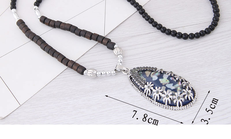 Fashion Darl Blue Shell Decorated Long Necklace,Beaded Necklaces