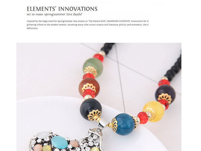 Fashion Multi-color Gourd Pendant Decorated Long Necklace,Beaded Necklaces