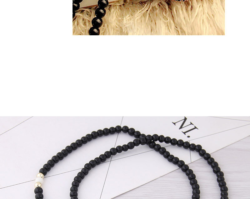 Fashion Black Shell Pendant Decorated Long Necklace,Beaded Necklaces