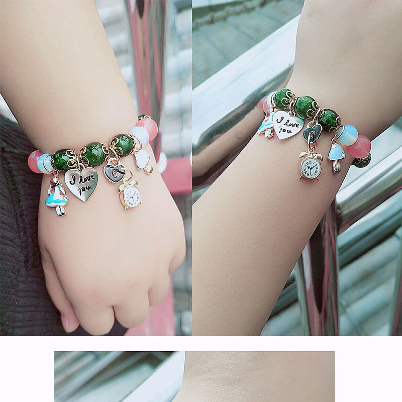 Fashion Green Girl&heart Shape Decorated Bracelet,Fashion Bracelets