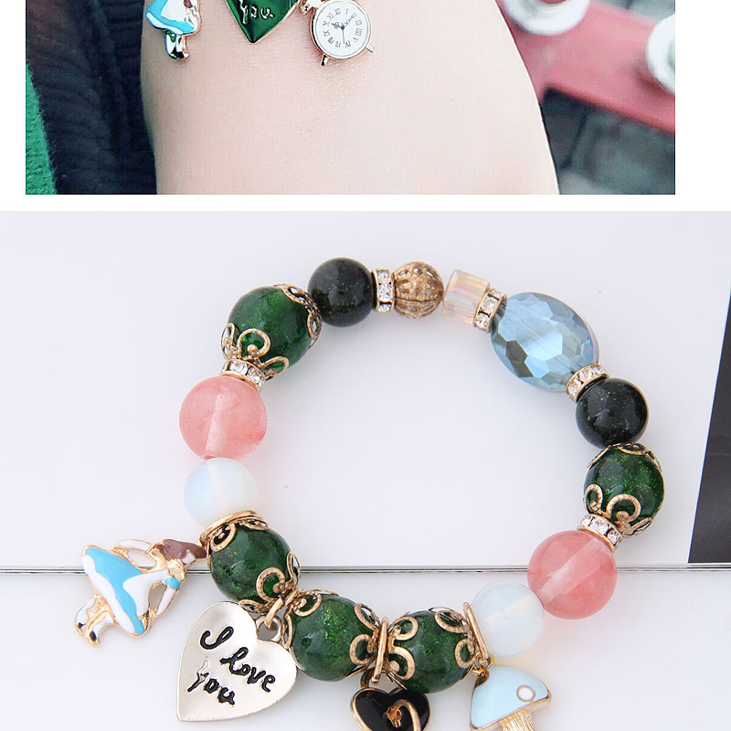 Fashion Green Girl&heart Shape Decorated Bracelet,Fashion Bracelets