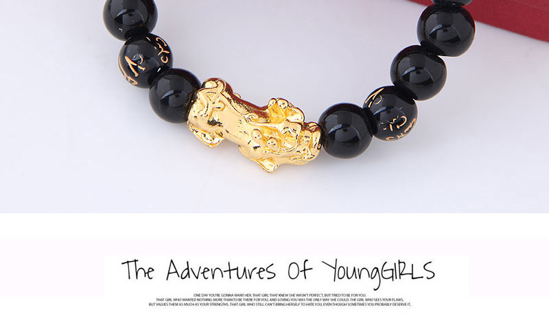 Fashion Gold Color+black Unicorn Decorated Simple Bracelet,Fashion Bracelets
