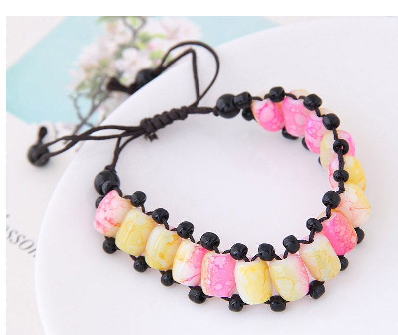 Fashion Blue+pink Beads Decorated Color Matching Bracelet,Fashion Bracelets
