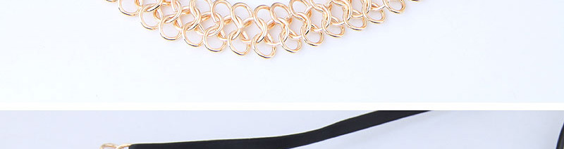 Fashion Gold Color+black Circular Ring Decorated Hollow Out Choker,Chokers
