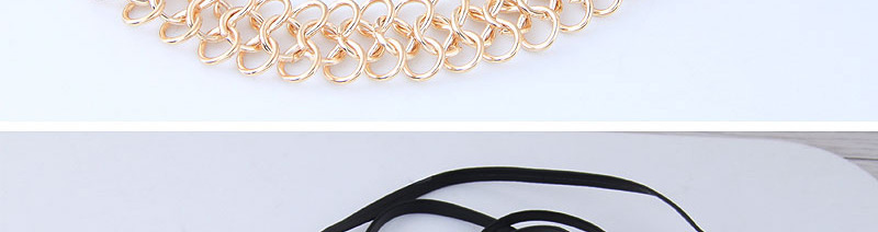 Fashion Gold Color+black Circular Ring Decorated Hollow Out Choker,Chokers