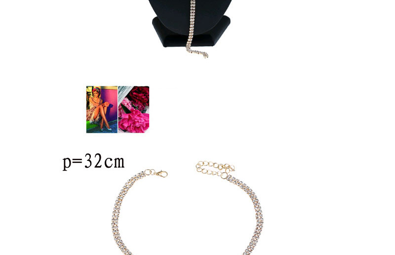 Fashion Silver Color Full Diamond Decorated Necklace,Multi Strand Necklaces