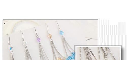 Fashion Blue Round Shape Decorated Earrings,Crystal Earrings