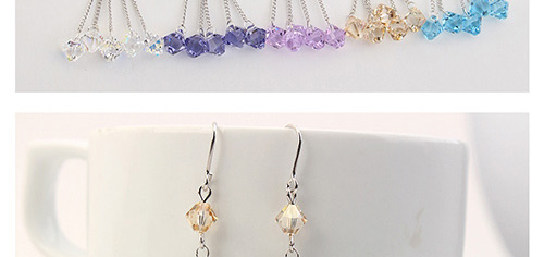 Fashion Champagne Round Shape Decorated Earrings,Crystal Earrings