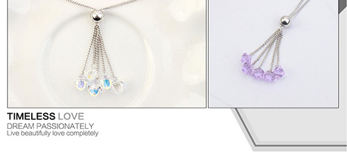 Fashion Purple Round Shape Decorated Necklace,Crystal Necklaces