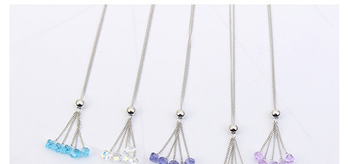 Elegant White Oval Shape Decorated Necklace,Crystal Necklaces