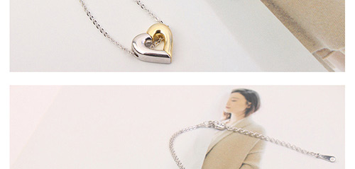 Fashion White Color-matching Decorate Heart Necklace,Crystal Necklaces