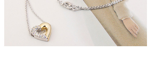 Fashion Multi-color Color-matching Decorate Heart Necklace,Crystal Necklaces