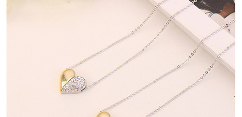 Fashion White Color-matching Decorate Heart Necklace,Crystal Necklaces