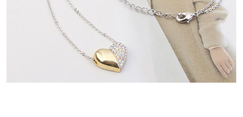Fashion Multi-color Color-matching Decorate Heart Necklace,Crystal Necklaces