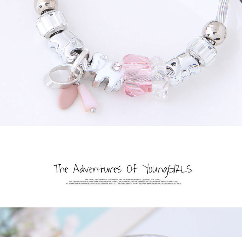 Elegant Pink Elephant Shape Decorated Bracelet,Fashion Bracelets