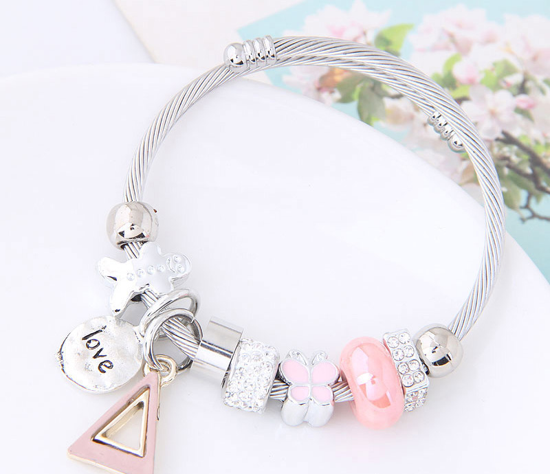 Elegant Pink Butterfly Shape Decorated Bracelet,Fashion Bracelets