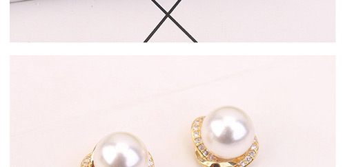 Elegant Gold Color Round Shape Decorated Earrings,Crystal Earrings