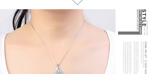 Elegant Silver Color Waterdrop Shape Decorated Necklace,Crystal Necklaces