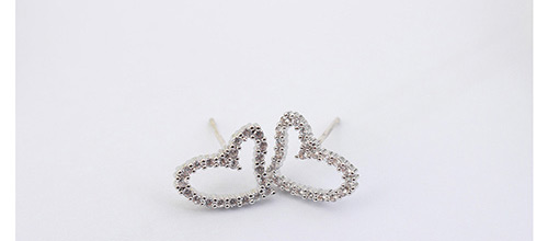 Elegant Gold Color Heart Shape Decorated Earrings,Crystal Earrings