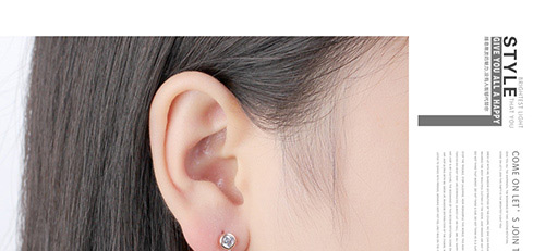 Elegant Rose Gold Round Shape Decorated Earrings,Crystal Earrings